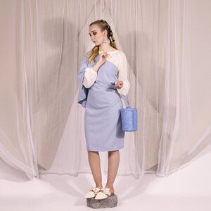 One One Six Blue Asymmetrical One Shoulder Knee length Cocktail Dress